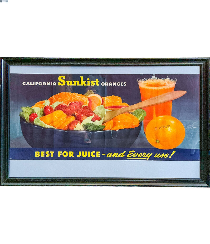 Vintage Sunkist Oranges Advertisement, Lithograph