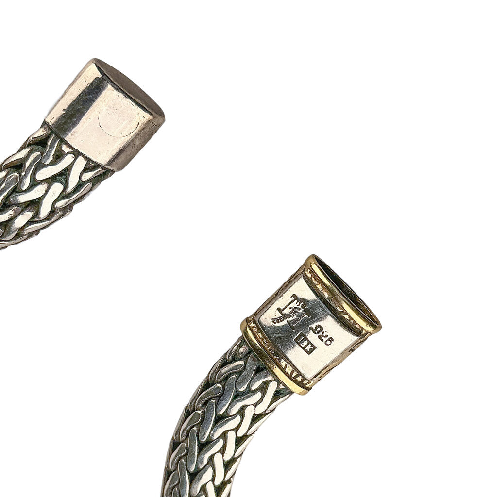 John Hardy 18kG & Sterling Silver Woven Choker 16"