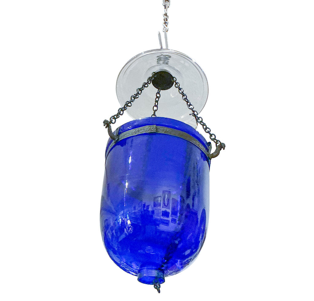 19c. English Regency Cobalt Bell Jar Lantern