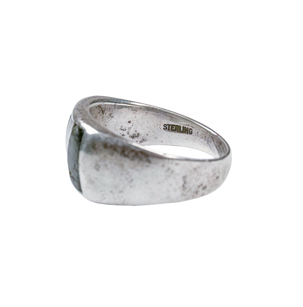 Turqoise, Jet, Silver, Shell & Pearl Bars Ring
