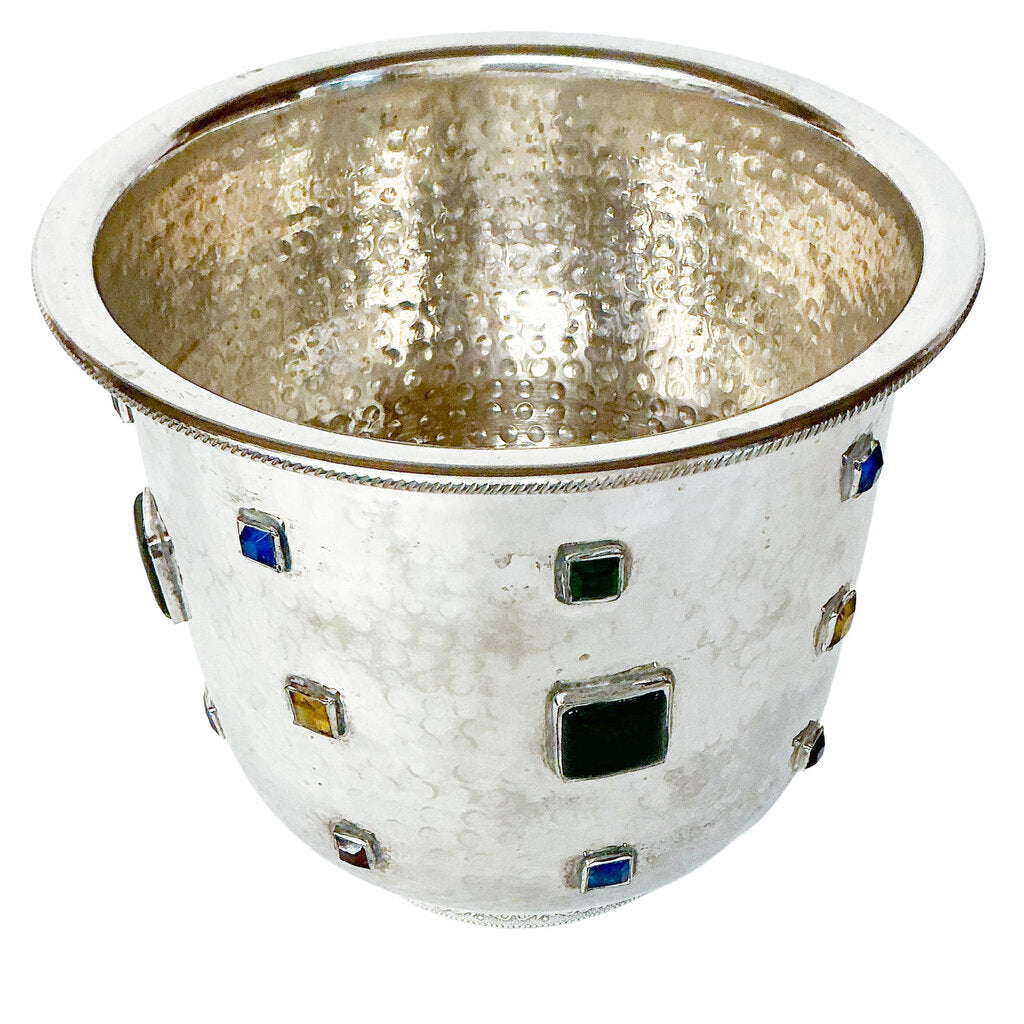 Fitz & Floyd Silver Plate & Jewel Cachepot/Wine Chiller