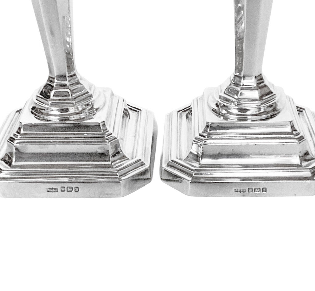 Pair of Sterling James Dickson Candlesticks
