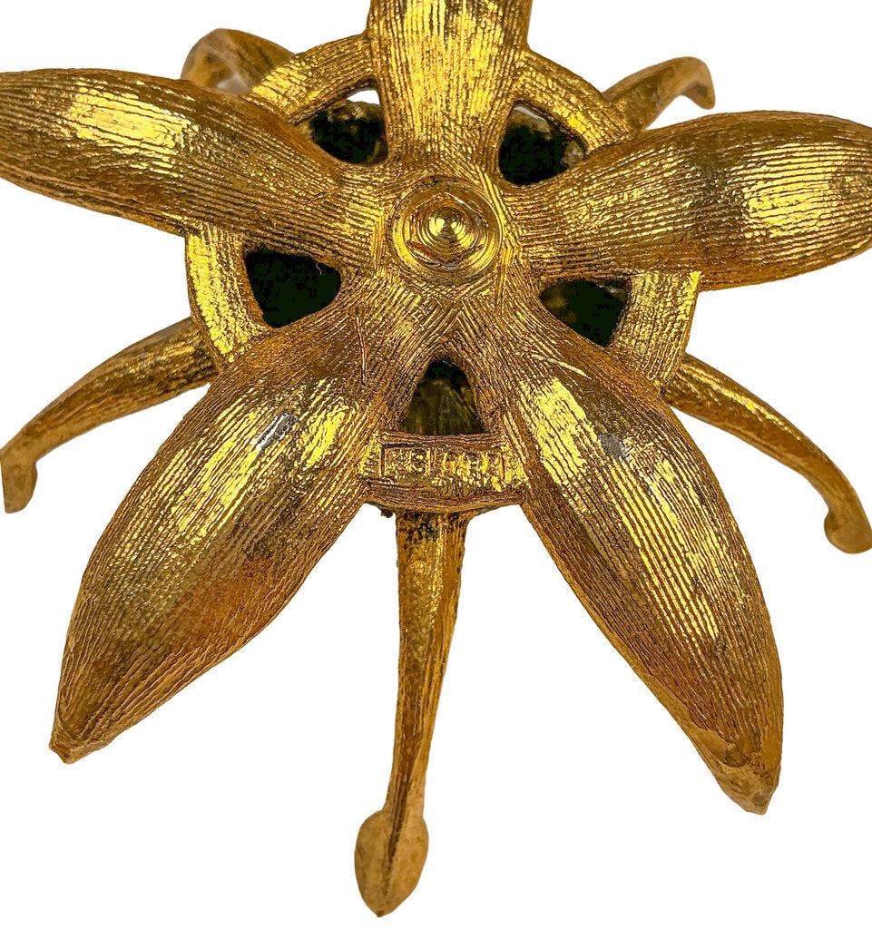 Vintage Brass Flower Petal Ashtray