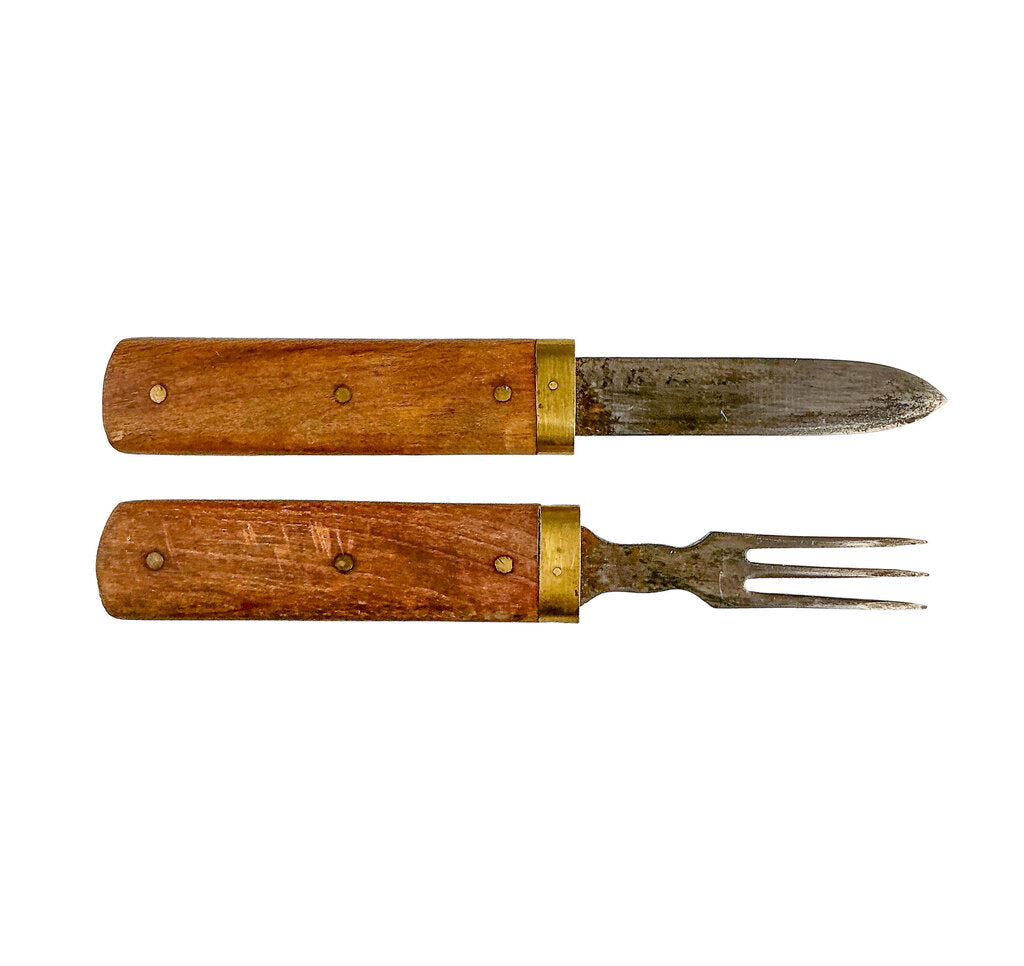 Eden Hotel, Roma. Interlocking Cutlery Set. Wood w Brass Fittings.