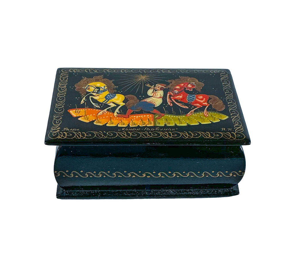 Vintg Russian Palekh Lacquer "Little Horse" Box