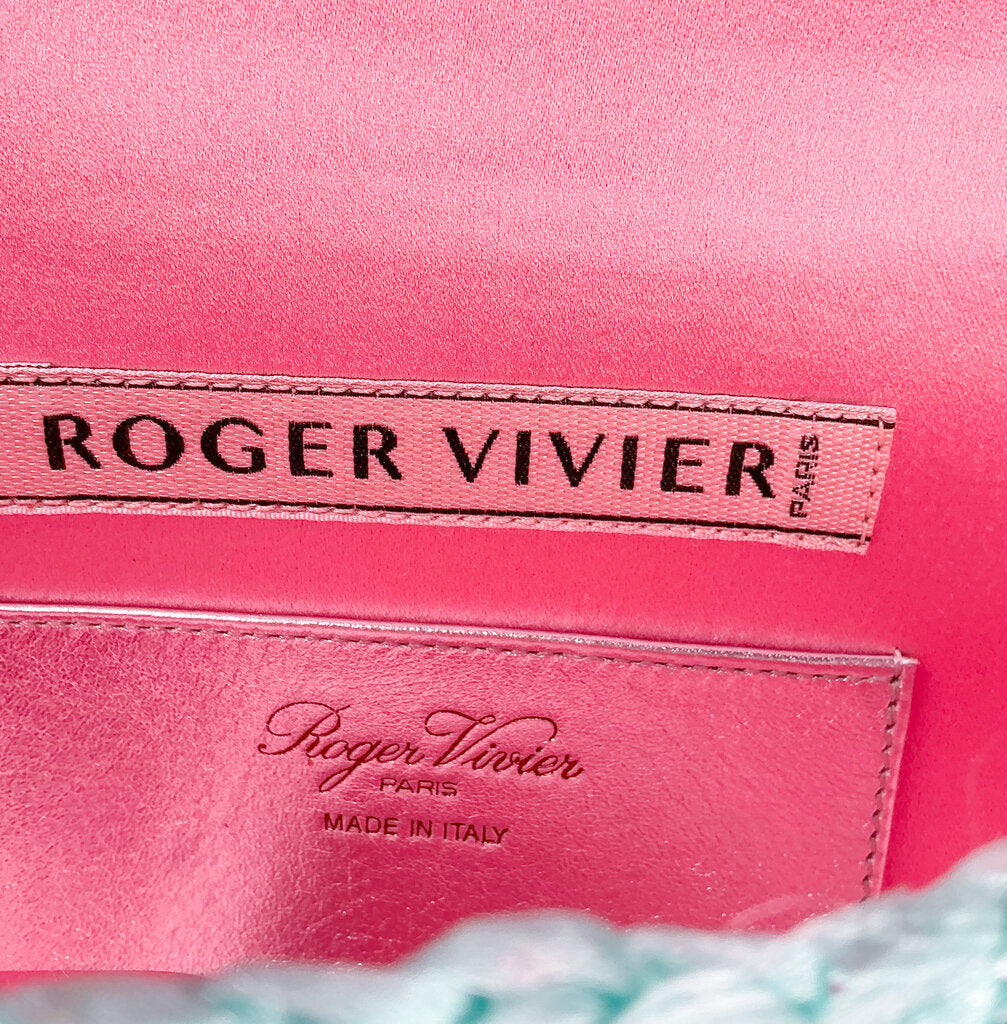 Roger Vivier Pink & Mint Crochet Bag