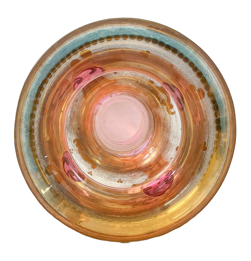 Antique Bohemian Moser-Style Art Glass Floor Vase