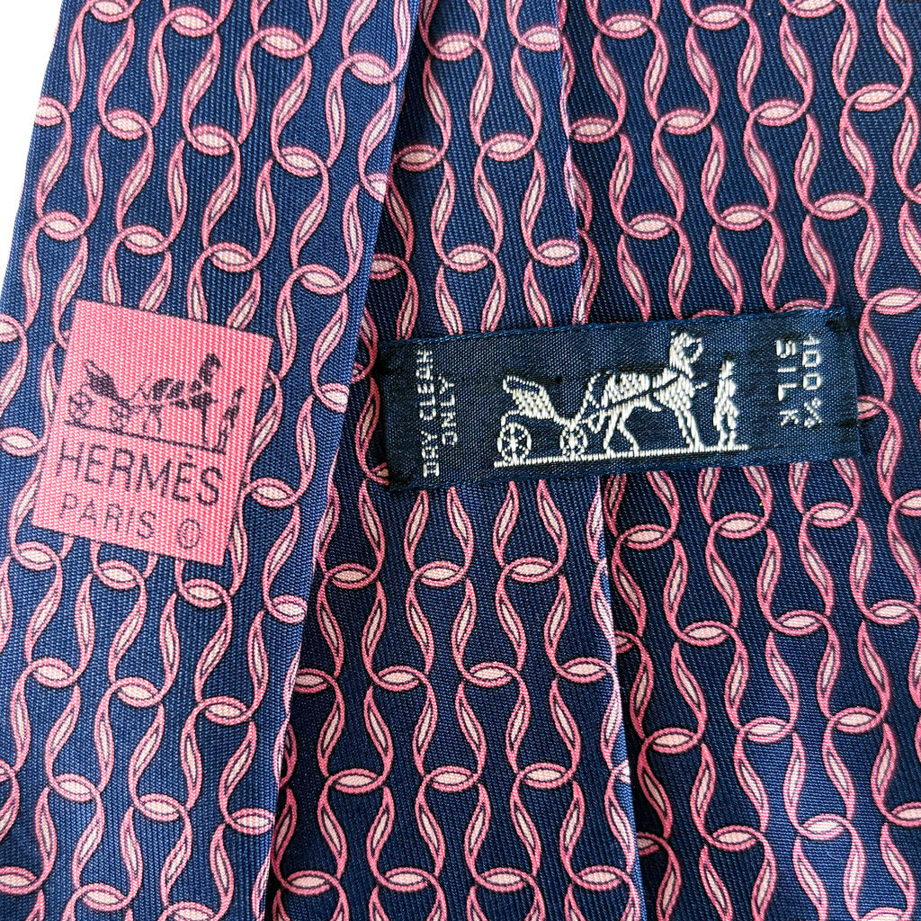 Hermes Pink Ribbon Silk Tie