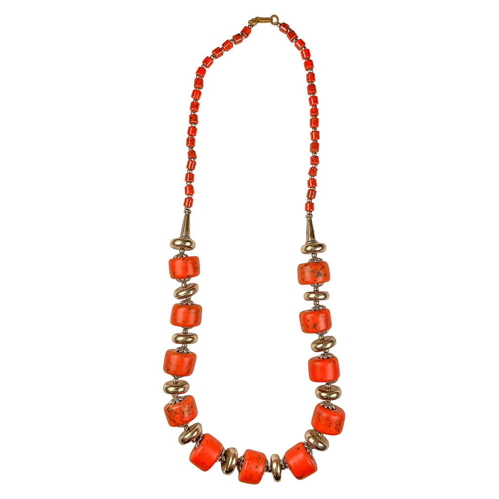 Turkish Coral & Sterling Necklace