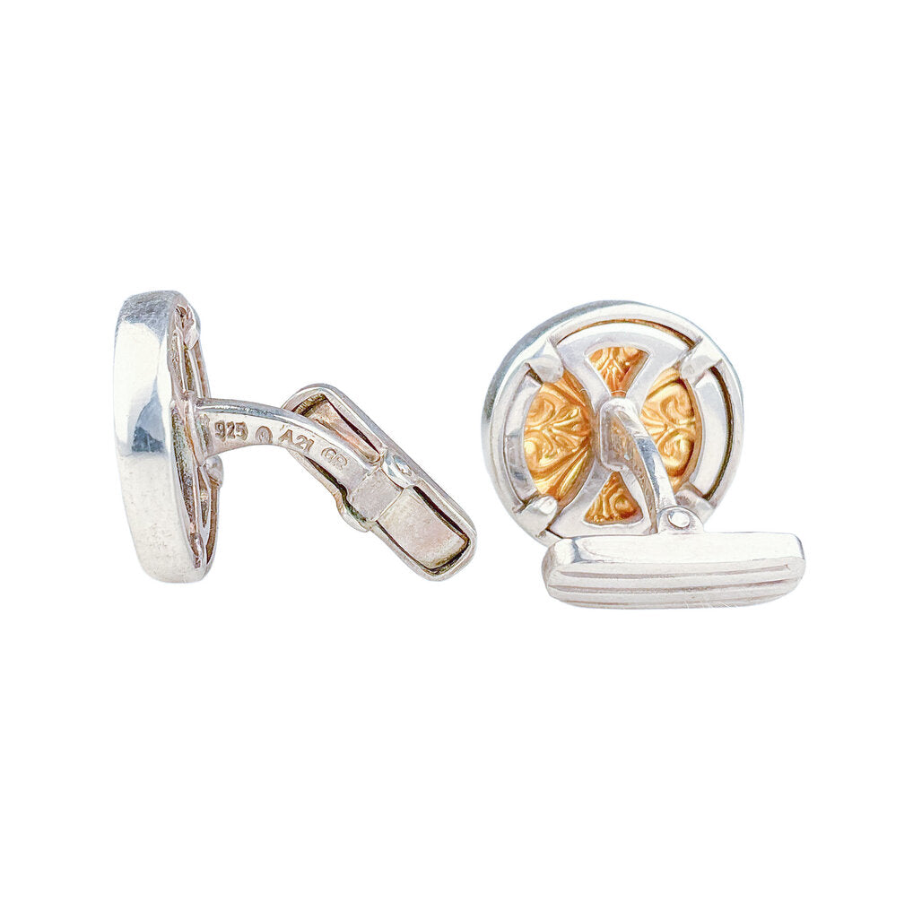 Vintage 18K Gold and Sterling Ilias Lalaounis Cufflinks