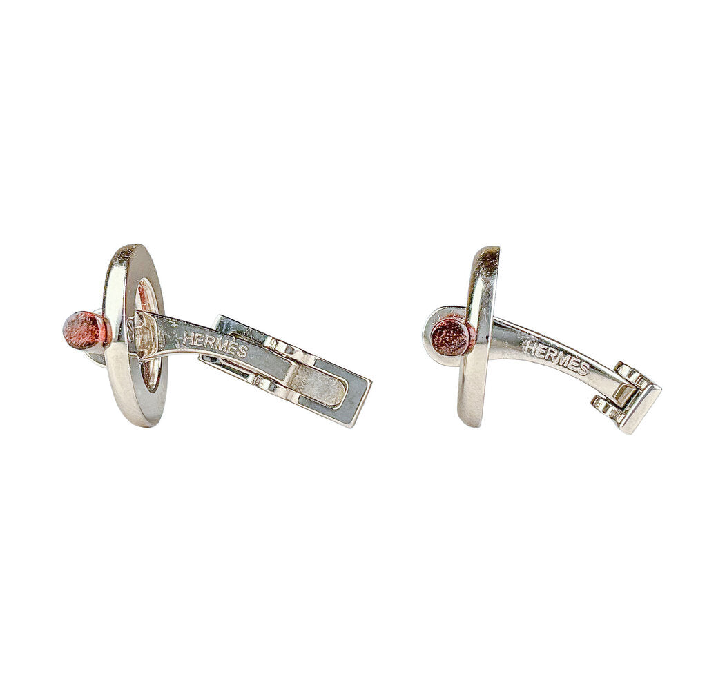 Hermes Sterling Chaine d Ancre Cufflinks