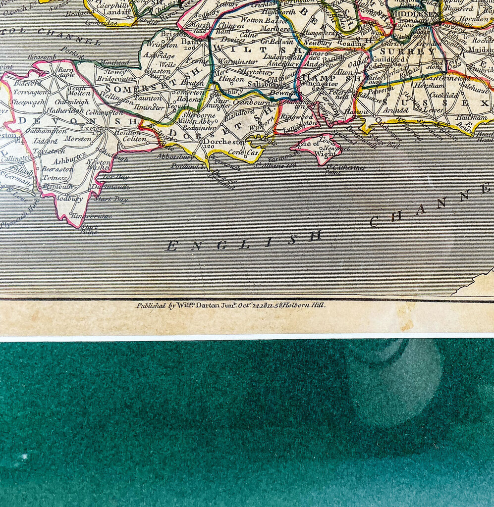 Original 1812 Engraving, Map of England & Wales