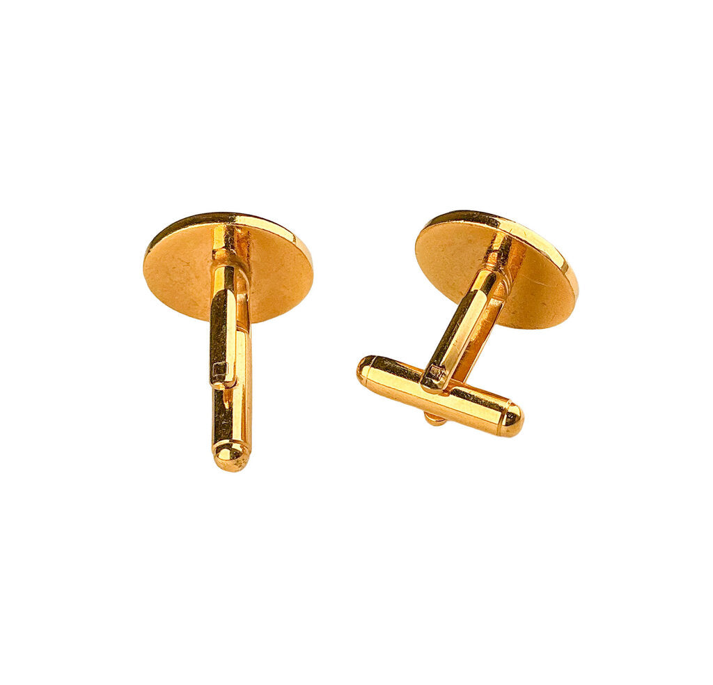 Vintage Gold-Plated enamel Sailboat Cufflinks
