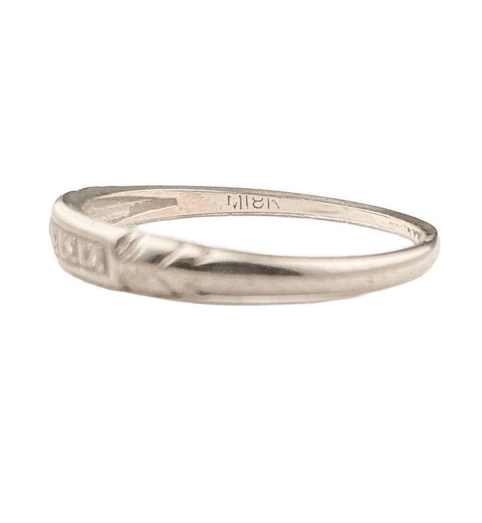 Vintage 18K WG 5-Stone Diamond Band