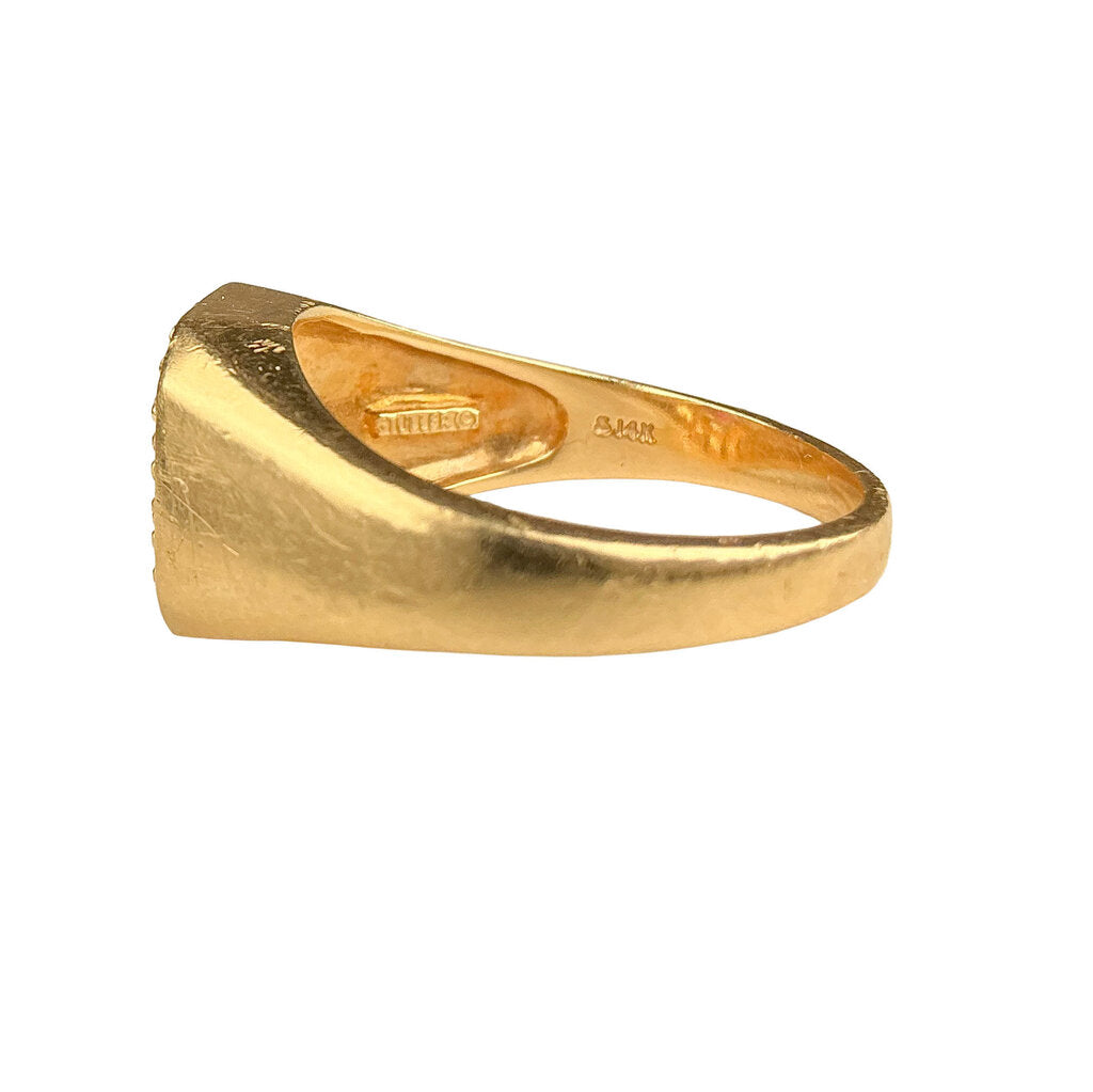 14K YG Ring set w Center Ruby & Diamonds