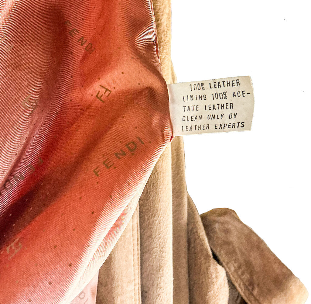 Vintage Fendi Batwing Duster Jacket in Camel Suede