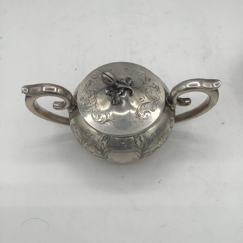 S. Kirk & Son Engraved Sterling Creamer & Sugar