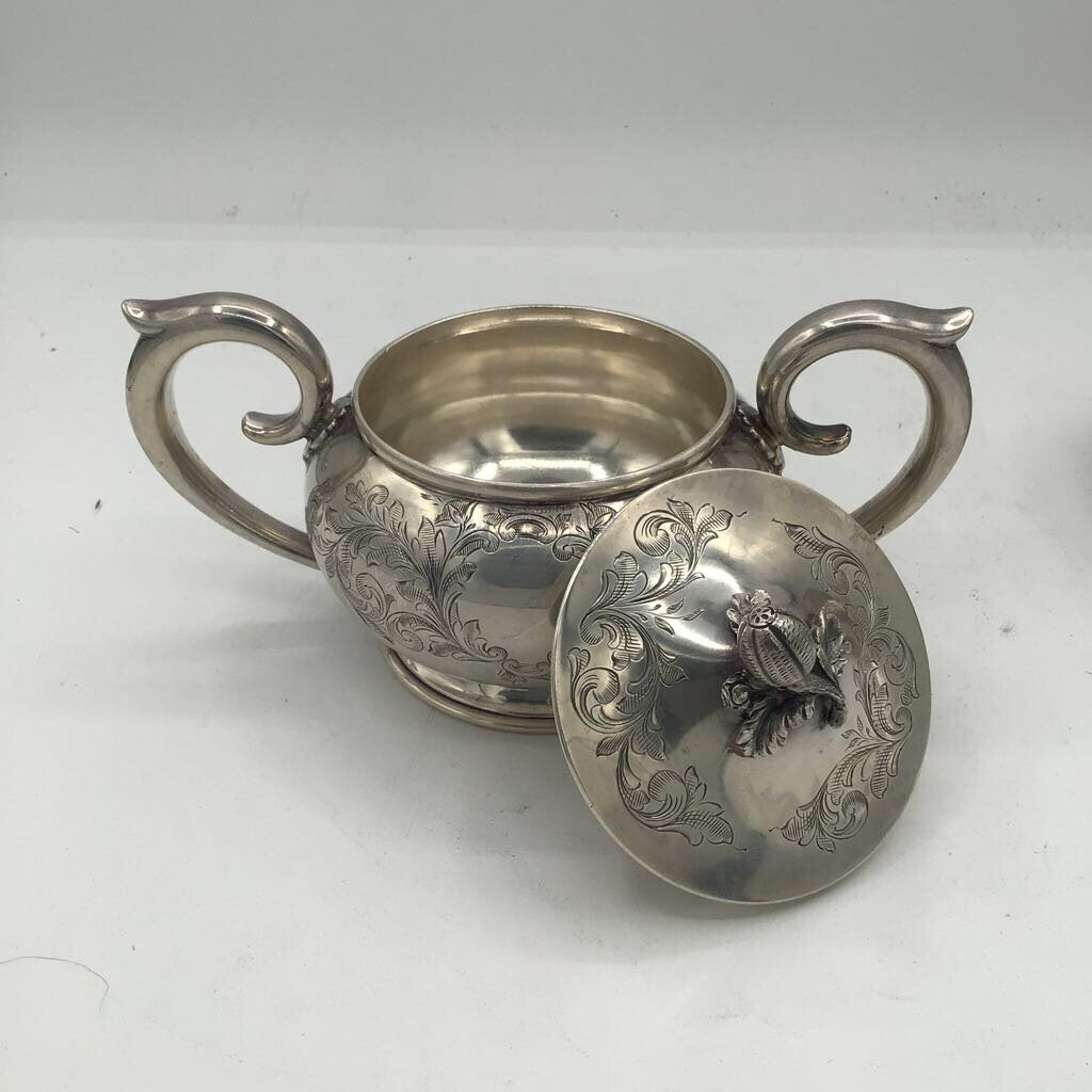 S. Kirk & Son Engraved Sterling Creamer & Sugar