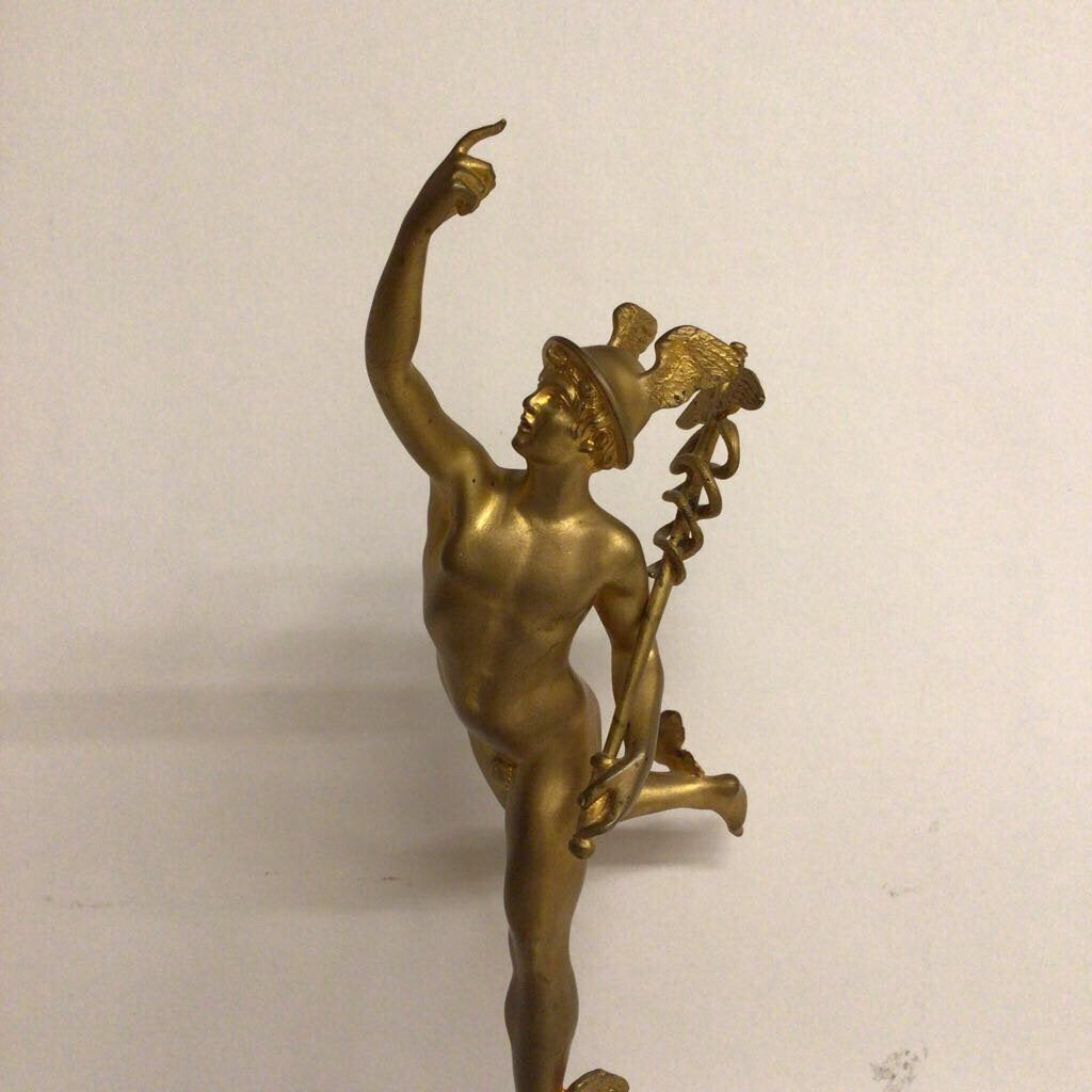 Gilt Bronze Flying Mercury on Marble Base French 19th Century