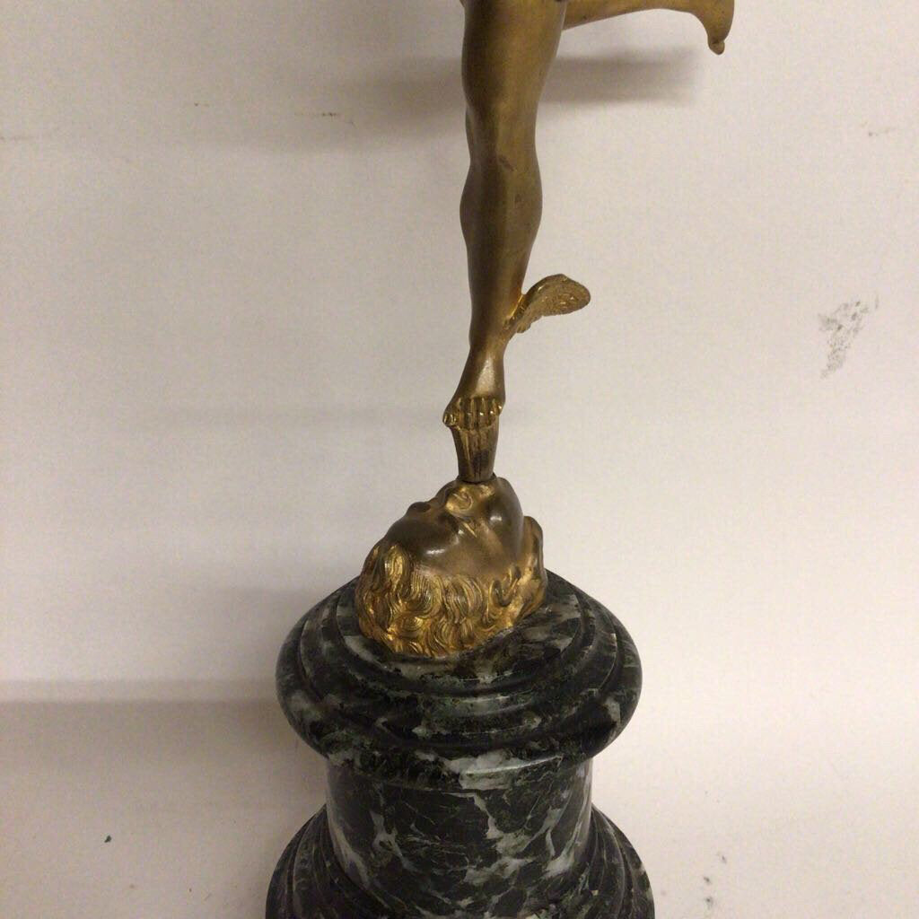Gilt Bronze Flying Mercury on Marble Base French 19th Century