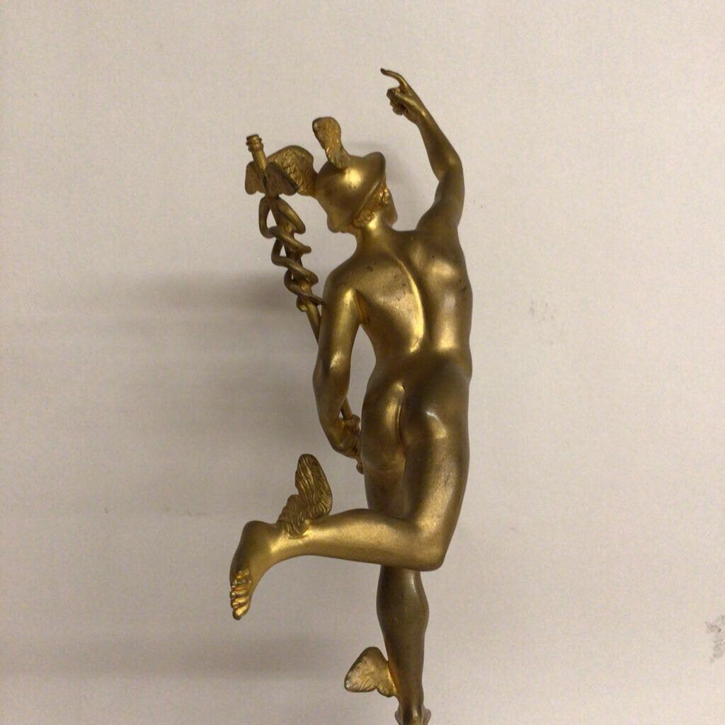 Gilt Bronze Flying Mercury on Marble Base French 19th Century