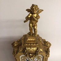 S. Marti & Cie Ormolu & Porcelain Mantel Clock, ca. 1855-89