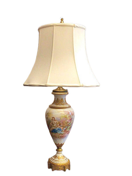 Rococo Style Porcelain Table Lamp, Working