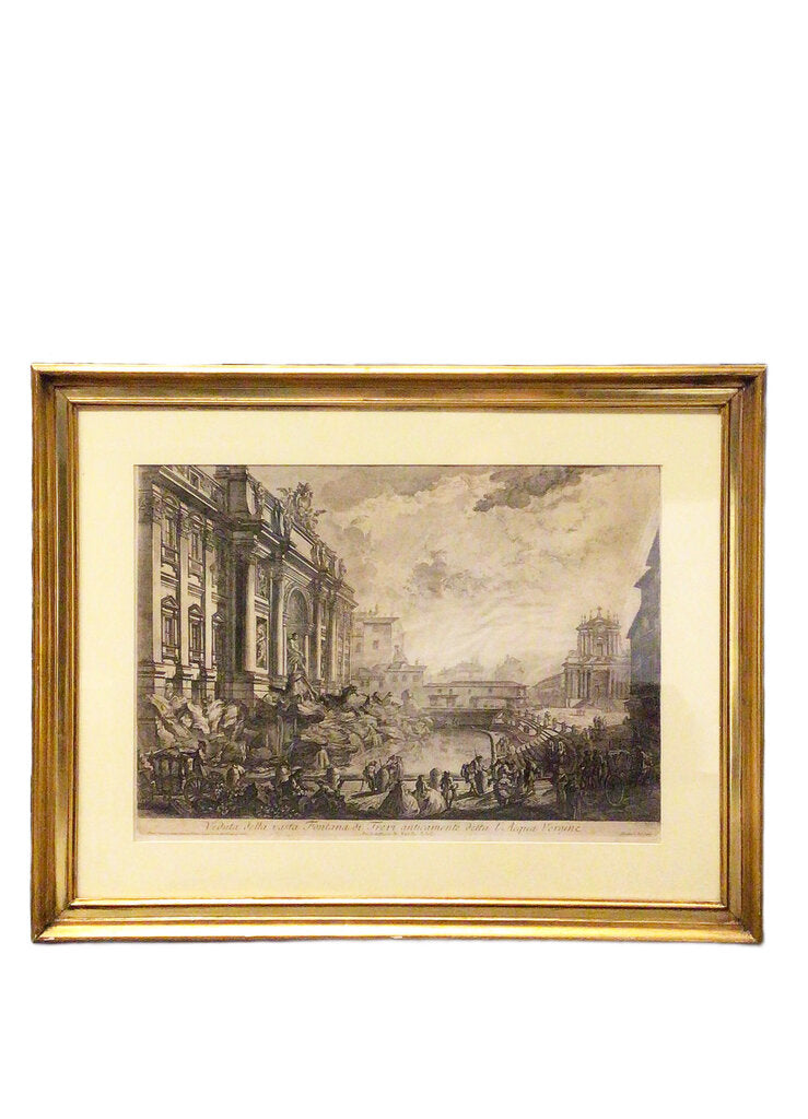 Piranesi Veduta Della Vasta Fontana di Trevi Etching First Paris Edition, circa 1751
