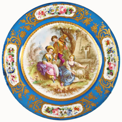 Sevres-Style Porcelain Charger w/Pastoral Scene