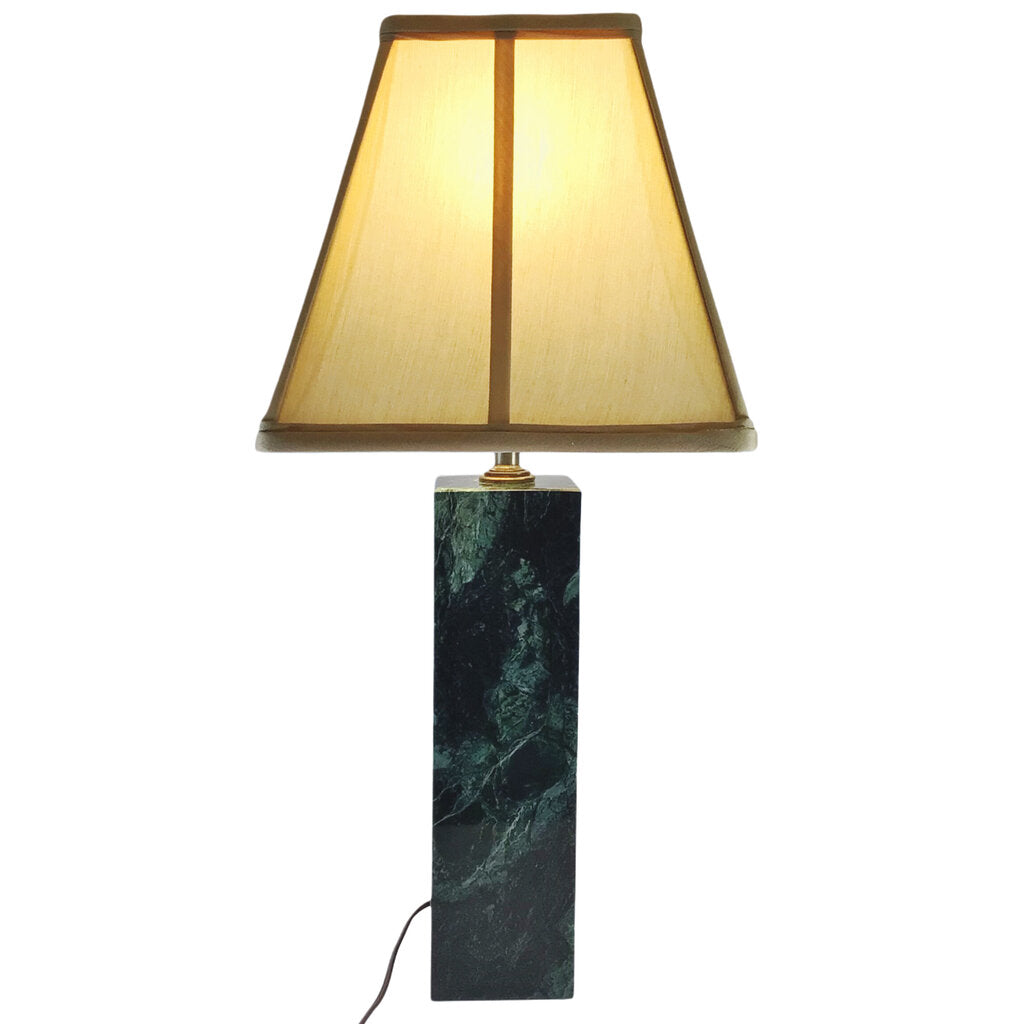 Green Hardstone Block Table Lamp