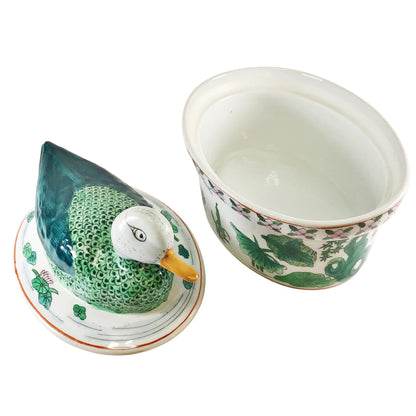 Porcelain Enamel-Painted Duck Tureen