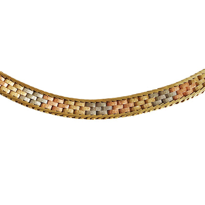 14Kt Tri-Color Gold Necklace Italy