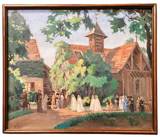 Charles Forgelot. Chapel in Barbizon. Oil on Canvas. Late 19th/ Early 20th Century
