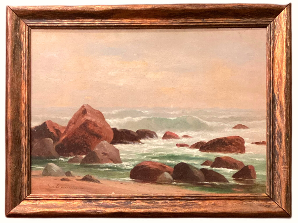 Charles Lanman. Rocky Seacoast. Oil on Board. 1865. .