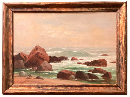 Charles Lanman. Rocky Seacoast. Oil on Board. 1865. .