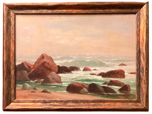 Charles Lanman. Rocky Seacoast. Oil on Board. 1865. .
