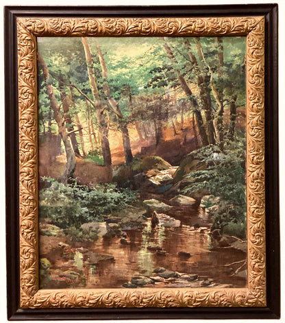 Charles E. Dana. Forest Scene. Watercolor. 19th Century