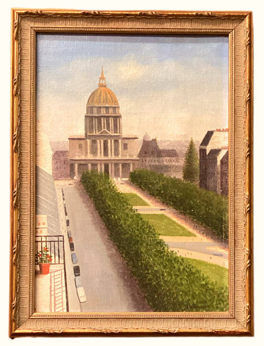 Les Invalides Paris. Signed. Oil on Canvas. 20th Century