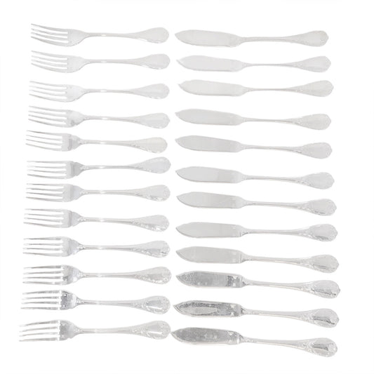 24pc. Christofle "Marly" Silverplated Fish Set