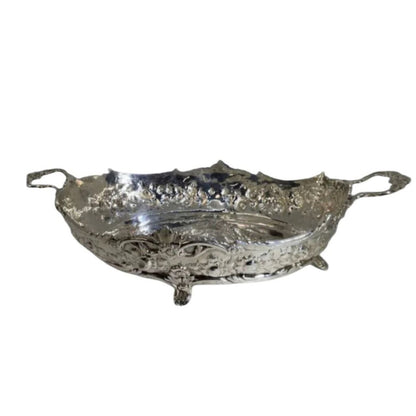 Handled Oval Repousse Basket