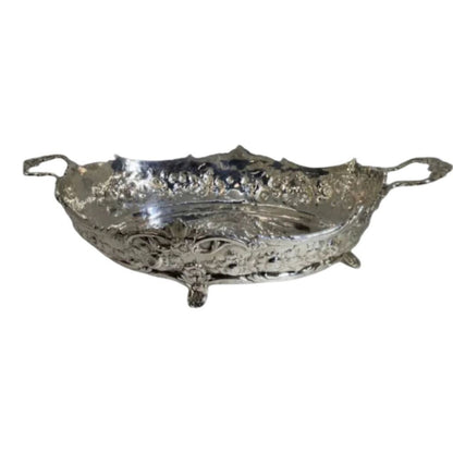 Handled Oval Repousse Basket