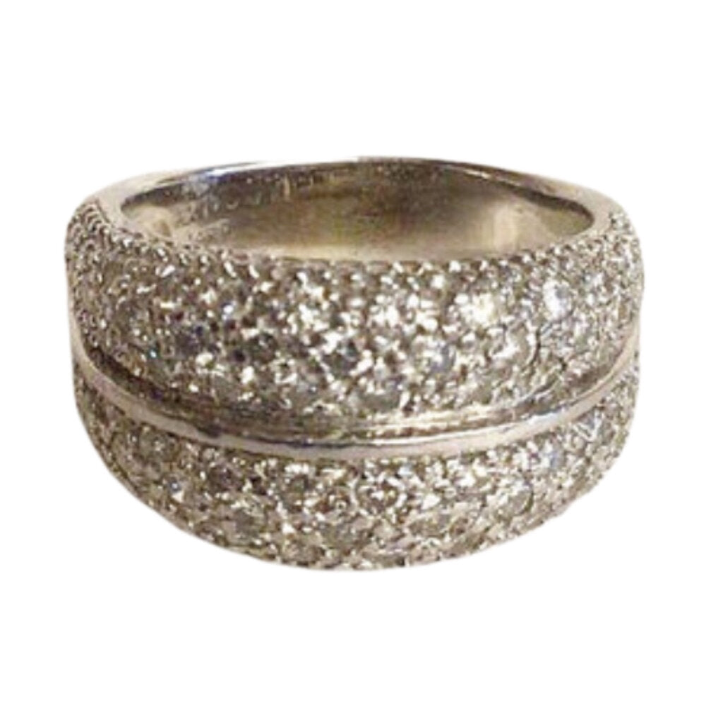 14Kt White Gold Diamond Ring Size 5 1/2