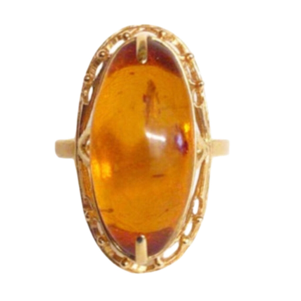 14Kt Amber Ring. ca. 1970