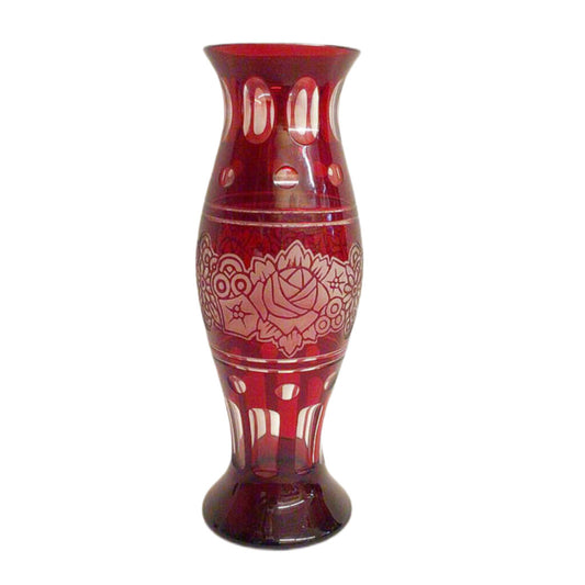 Ruby Red Glass Vase