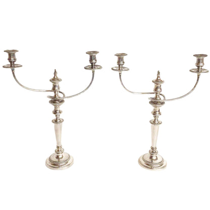 Pair of Padley Candelabras, 19th c., Silverplate