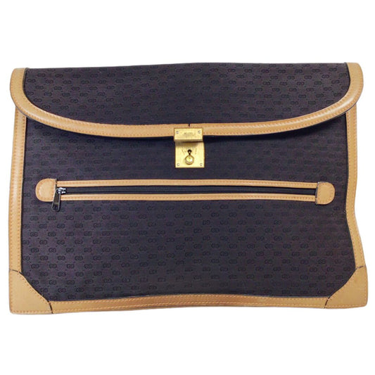 Gucci Black and Brown Clutch Bag