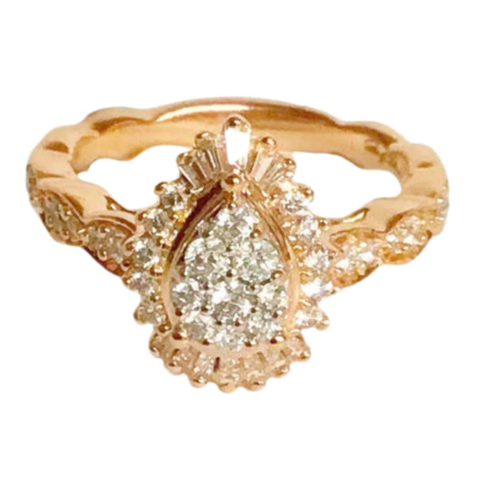 14Kt Diamond & Rose Gold Dress Ring