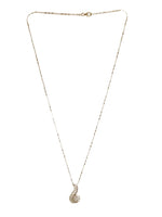 Diamond Scroll Pendant Mounted in 14Kt White Gold, w. Chain