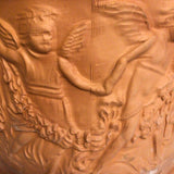 Terracotta Jardinière with Angel Motif Vaserie Trevigiane