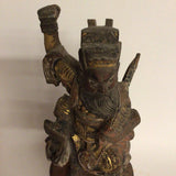 Antique Zhao Gongming Wooden Statuette